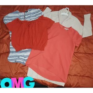 Lot of 4 Madewell Women's Items Size XS. 2 Blouses, 1 Long‎ Sweater, 1 Romper